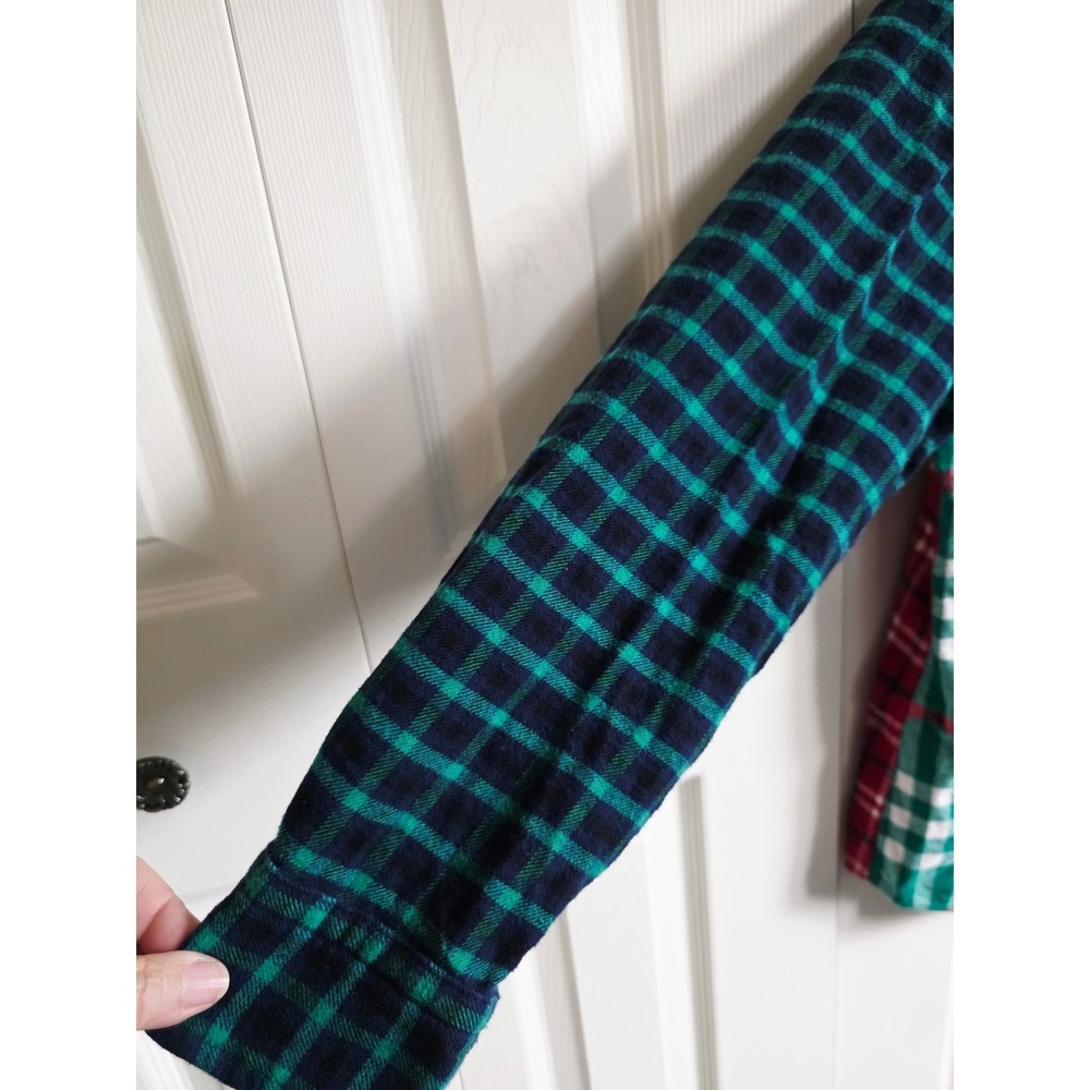 Lands End PL Women's Plaid Colorblock Button Down Shirt Petite 14-16‎ Fleece - Picture 8 of 10